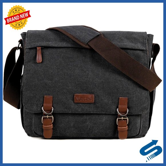 Canvas Messenger Bag Travel Satchel Shoulder Bag Laptop Briefcase Business